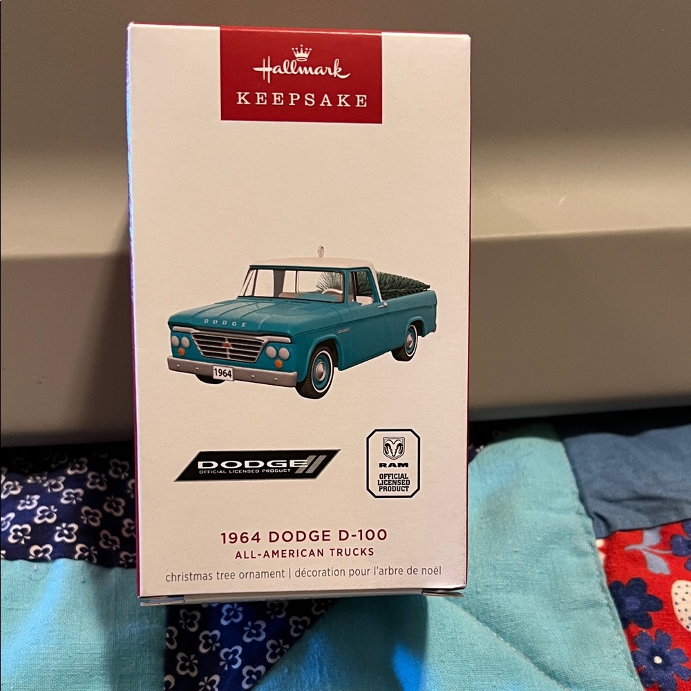 2024 Hallmark Keepsake Teal 1964 Dodge D-100 Ornament All-American Trucks series